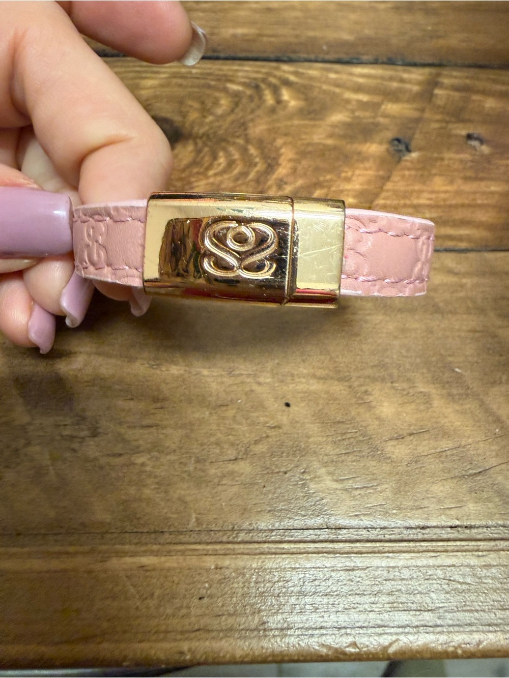 Authentic Pink Gucci Leather Gracie Bracelet